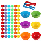 Children Counting and Sorting Toy with Pom Poms and Tweezers Set