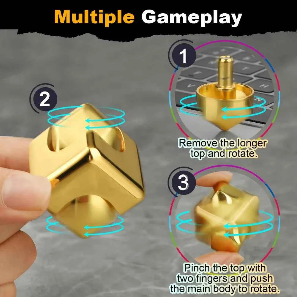Alloy Cube Spinner Stress Relief Toy – Portable Desk Focus Gadget