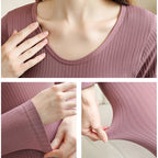 1 Set Warm Thermal Underwear Sexy Ladies Intimates Long Johns Women Shaped Sets Female Middle Collar Thermal Shaping Clothes