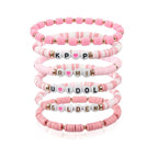 6pcs Korean Pop K-Pop Bracelet Set Multicolor Kpop Group Lettering Jewelry Durable Fan Accessory Concert Cosplay Birthday Gift