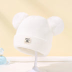 Autumn Winter Baby Warm Knitted Hats With Pom Kids Knit Beanie Hat Solid Color Children Hat For Boys Girls Accessories