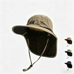 Caps Summer Wide Brim Neck Protection Unisex Bucket Hats Outdoor Visor Quick-drying Panama Sunscreen Tied Fishing Hiking Hat