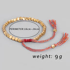 Handmade Tibetan Copper Bead Bracelet Buddhist Braided Cotton Luck Rope Bracelet Good Luck Success Amulet Women Men Vintage