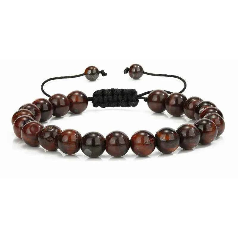 Multiple Style 8mm Natural Tiger Eyes Lava Rock Protection HANDMADE Bracelet Men's Gift