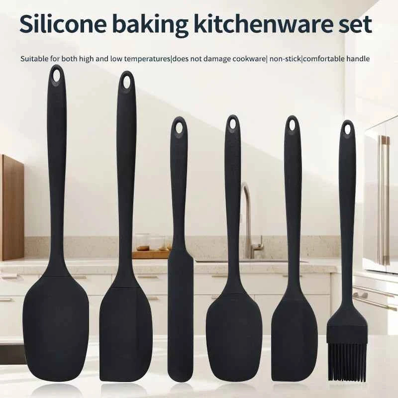 6-Piece Silicone Kitchenware Set with Spatulas and Oil Brush Kit