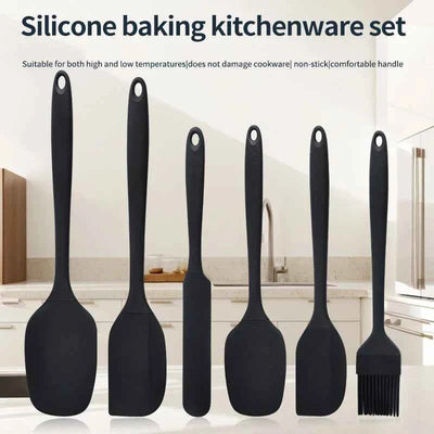6-Piece Silicone Kitchenware Set with Spatulas and Oil Brush Kit