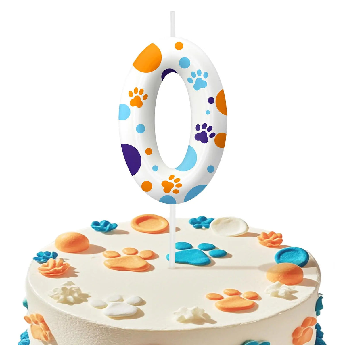 Blue Dog Paw Themed Birthday Candle Number 0-9 Party Decoration Cartoon Dog Paw Candle for Cake Toppers Party Supplies