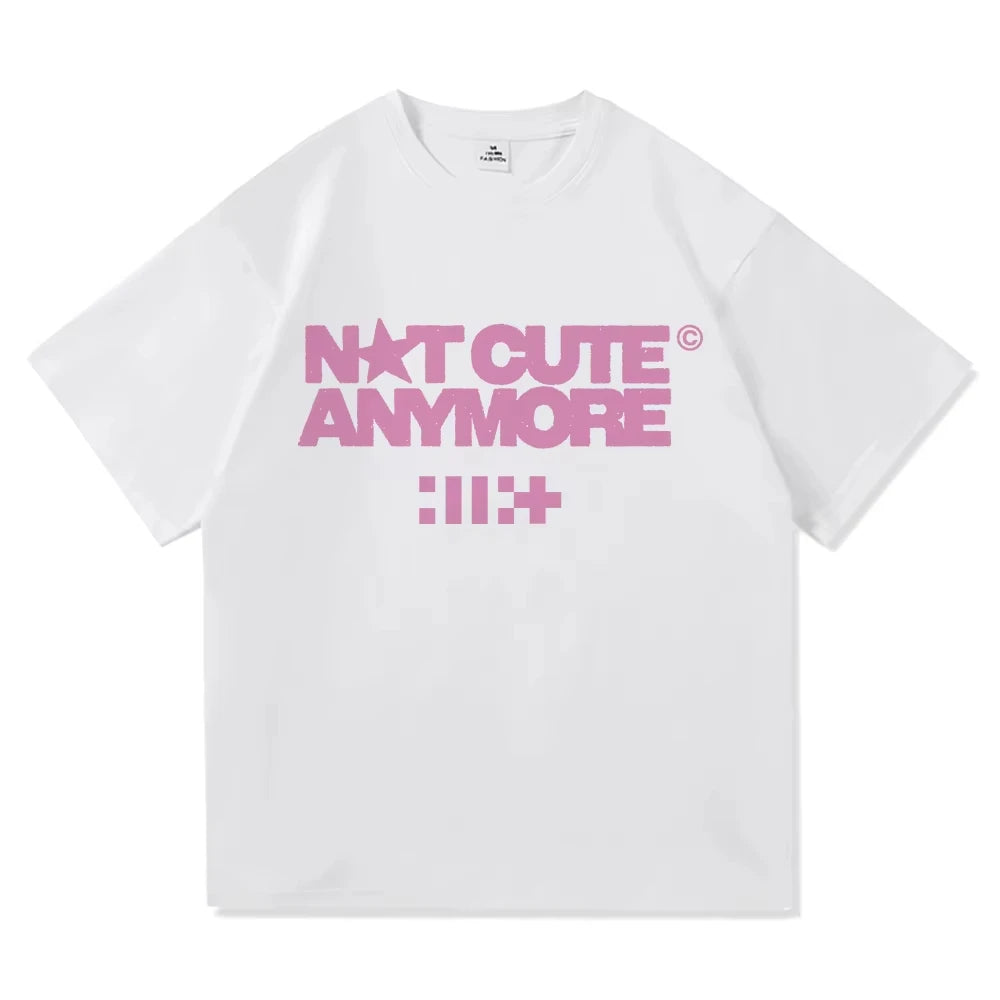 ILLIT Not Cute Anymore Album TShirt Fashion Men/women Clothing Harajuku High Quality Tops Cotton TShirts Male Tees Vintage