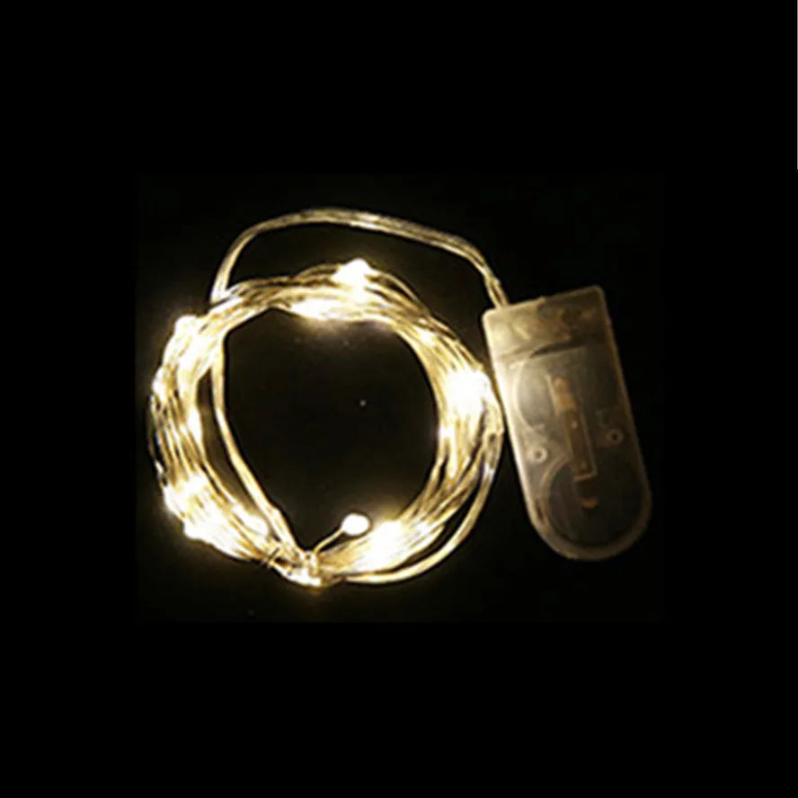 1m 2m 3m 5m Led Copper Wire Fairy Lights  Battery Powered Holiday Lighting Fairy Christmas Tree Garland Wedding Party Decoration