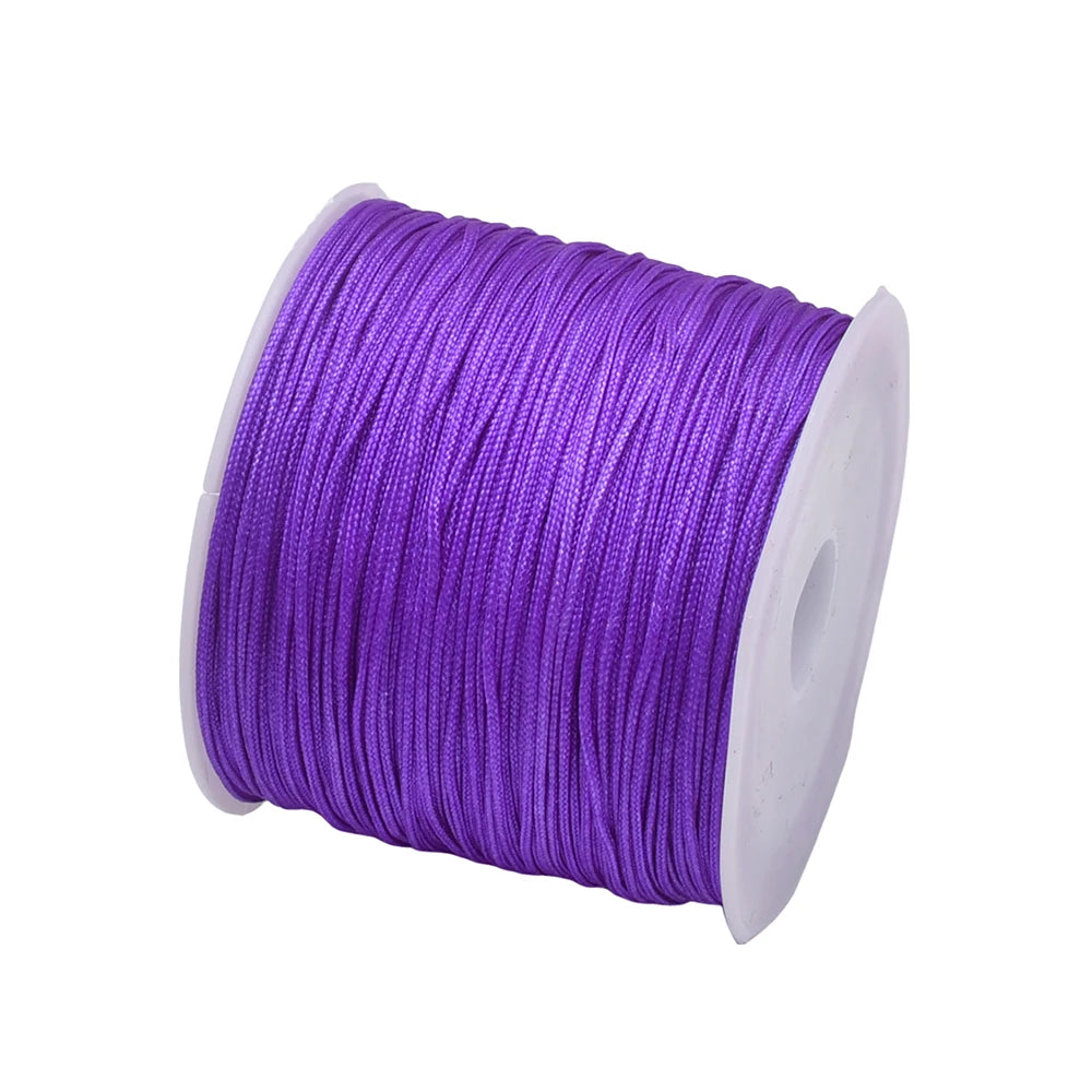 50Yds 0.8mm Crafts Nylon Cord For Jewelry Making Beading Braided Nylon Satin String for Bracelets Rattail Trim Chinese Knot