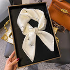Elegant Nordic Style All Seasons Scarf Faux Silk Large Square Shawl Simple Chic Decorative Wrap For Teens