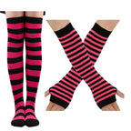Thigh High Stockings Multi-color Casual Gloves Women Girls Striped Long Socks Over The Knee Socks