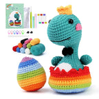 Fenrry Dinosaur Shape Doll Ornaments Hand Made Woven Crochet Wool Diy Crochet Knitted Material Bag Complete Set
