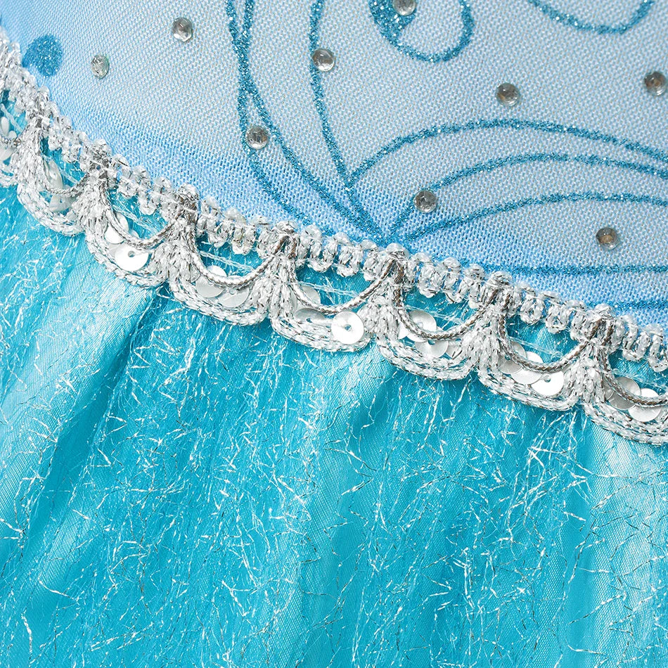 Girls Elsa Anna Princess Costume Dress – Summer Fancy Queen Outfit