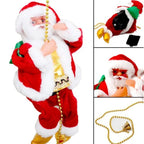 Santa Claus Who Can Climb the Rope, Electric Toys, Ladder Beads, Christmas Gifts, Decorative Music Doll Beads