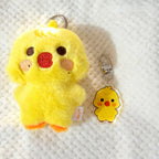2pcs Kpop Ateez Aniteez Cartoon Character Plush Pendant with Acrylic Keychain Keyring San Bag Accessories Fans Gift Collection