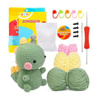 Fenrry Dinosaur Shape Doll Ornaments Hand Made Woven Crochet Wool Diy Crochet Knitted Material Bag Complete Set