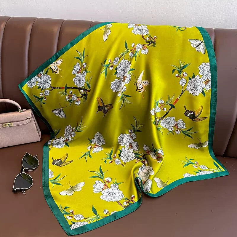 70cm Hair Print Summer Silk Feeling Scarf For Women Fashion Neck Tie Hand Bag Foulard Wrist Kerchief Shawl Wraps Hajib