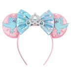 Cinderella Cartoon Mouse Ear Headband Sequin Bows Girl Adult Kid Halloween DIY Party Cosplay Hair Accessories Princess Hairband