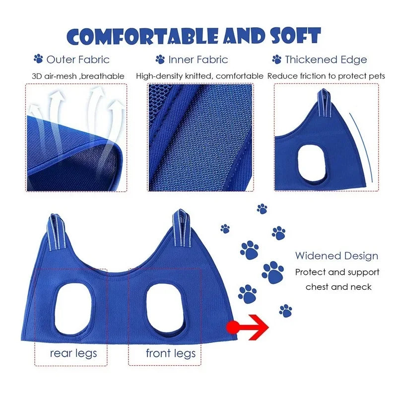 Dog Cat Grooming Hammock Fixed Bath Bag for Nail Cutting Anti Scratch Cat Trimming Restraint Bag Cat Beauty Hanging Pet Supplies - WTN Essentials 