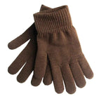 Women Gloves Knitted Solid Autumn Winter Hand Warmer Thicken Lining Skiing Short Wrist Female Full Fingered Mittens