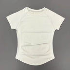 Short Sleeve Seamless Yoga Top Women Quick Dry Breathable Slim Fit Workout Gym Running Fitted Sports T-Shirt Activewear