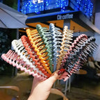 3Pcs Elegant Solid Color Wave Hairbands For Women Trendy Toothed Non-slip Hair Combs Hair Accessories Girl Face Wash Headbands