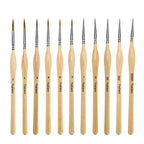 Miniature Paint Brushes Set - Premium Goat Hair Dry Brushes for Model Painting, Domed Drybrush Kit for Scale Models & Miniatures