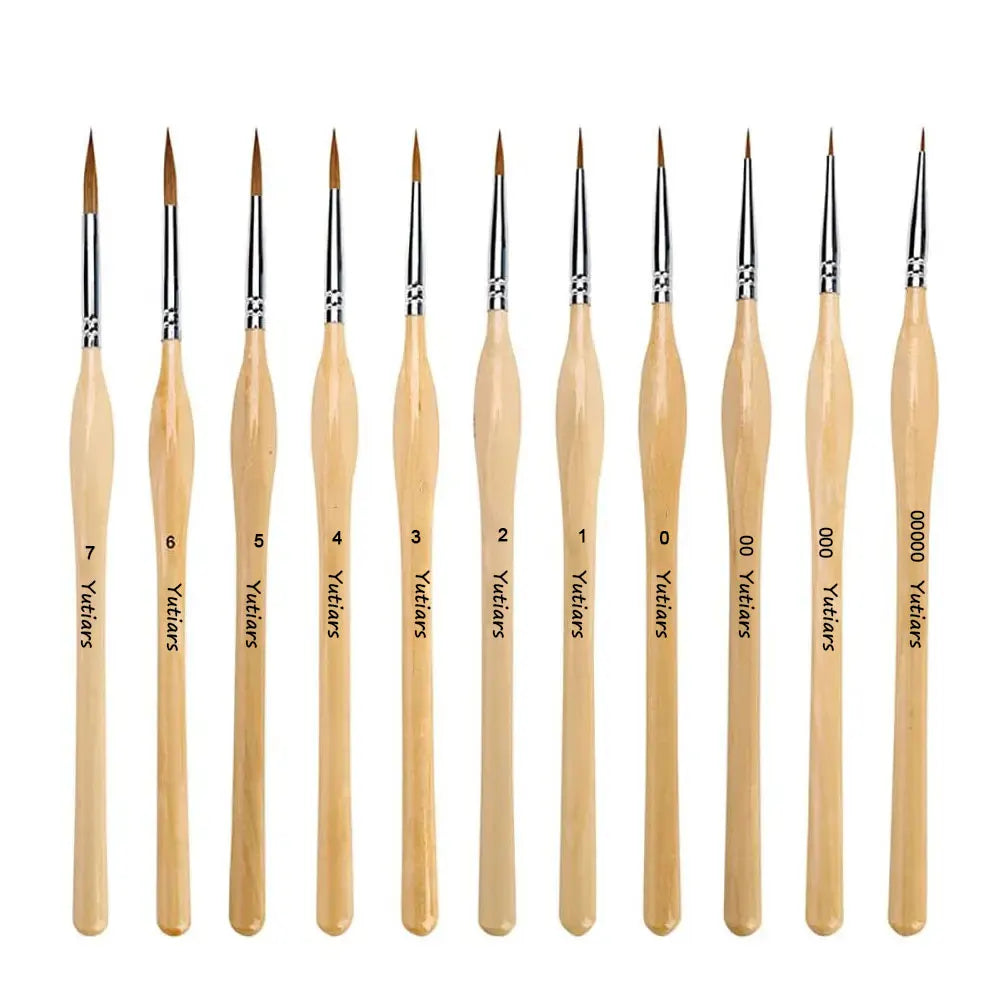 Miniature Paint Brushes Set - Premium Goat Hair Dry Brushes for Model Painting, Domed Drybrush Kit for Scale Models & Miniatures