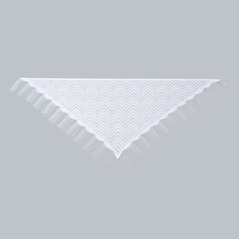 Fashion Lace Embrodiery  Tassel Triangle Scarf Women Headscarf Female Eid Summer Shawls Scarves Long Veil Floral Scarf Turban