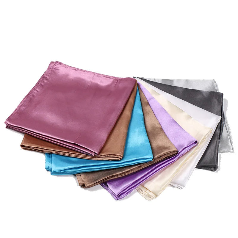 Luxury Brand Silk Scarf Women Satin Solid color Hijab Scarves Muslim Pareo Bandana Female Shawl Wrap Headband Foulard 90*90cm