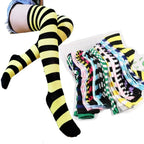 Womens Striped Thigh High Stockings Ladies Girls Black White pink Long Over Above Knee Socks femboy Cosplay Lolita Harajuku Y2k