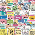 50Pcs Cute Motivational Words Test Stickers Inspirational Decals for School Teacher Student Stationery Notebook Diary Sticker
