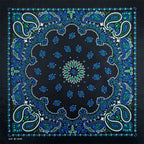 Navy Blue Cashew Hip Hop Cotton Square Bandana Scarf Riding Headband Paisley Gifts For Men Unisex