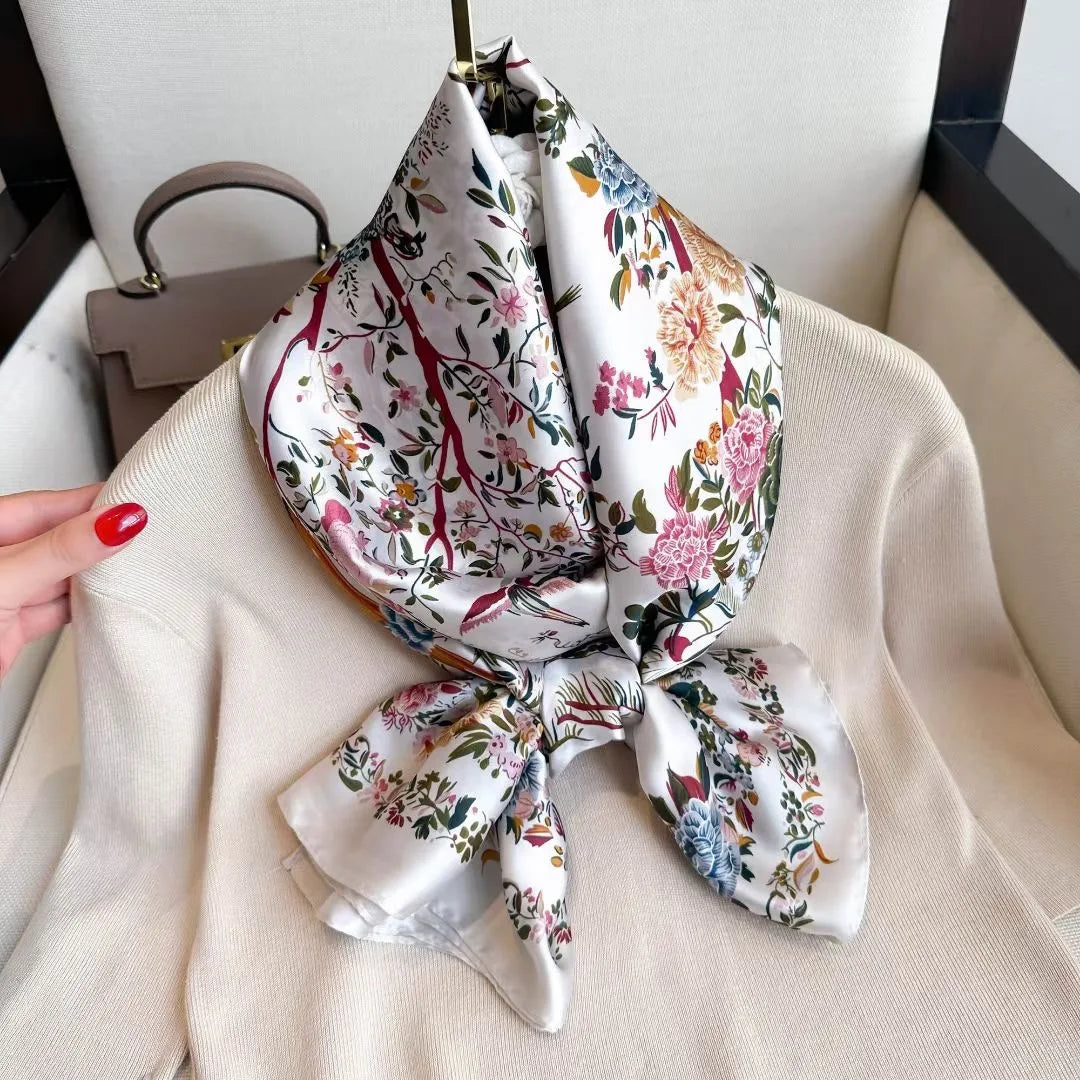 Spring Scarf Women's Luxury Design Polyester Material Smooth Scarf Soft Shawl Beach Scarf