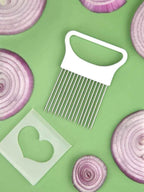 Effortlessly Slice Onions with this 1pc Colorful Onion Slicer Kitchen stainless steel potato chip onion holder