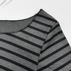 Spring Fall Women's New Japanese Basic Models Slim Long-Sleeved Striped t-Shirt Strapless Korean Street Style y2k Thin Tops