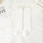 Ruffle Kids Knee High Socks Baby Girls Toddlers Long Soft Cotton Sock Lace Flower Children School Uniform Socks For 0-8 Years