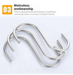 10 pcs Stainless steel S shaped hook Large hook S hook, multi purpose S shaped hook metal S-hook hook for kitchen and bathroom