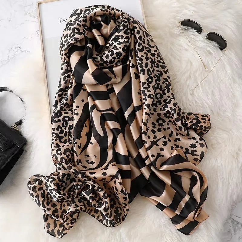 Spring Scarf Women's Luxury Design Polyester Material Smooth Scarf Soft Shawl Beach Scarf