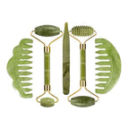 Natural Jade Roller Gua Sha Massage Set Guasha Board Comb Gouache Scraper Body Acupuncture Spa Facial Anti Aging Lifting Tools