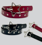 Punk style star buckle decorative belt with multiple holes, small star shaped eyes, multifunctional belt, suitable for fashionab