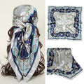 90*90cm Square Silk Scarf Women Print Scarves Satin Shawl Wrap Hijab Female Headband Bandana Foulard Neckerchief