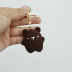 Cute Bear Couple Crochet Keychain Set Mini Animal Doll Charm