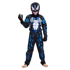 Kids Black Spider Superhero Costume – 3D Spandex Jumpsuit