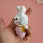 Cute Rabbit Crochet Keychain Handmade Bunny Bag Charm