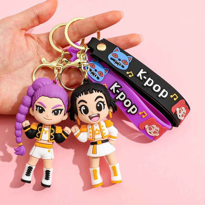 KPop Rumi Keychain Kpop Group Rumi Mira Zoey Anime Character Keychains Backpack Pendant Charms Party Favor Gift Keyring