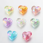 20pcs Acrylic Heart Beads Transparent Loose Spacer Beads for DIY Jewelry Making Pendants Neaklace Bracelet Needlework Material