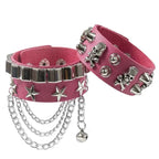 2024 New PU Leather Bracelet Punk Bracelet Adjustable Skull Goth Cuff Bracelet Gothic Rivet Buckle Wristband for Men Women