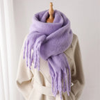 Women’s Warm Winter Pashmina-Feel Tassel Shawl Scarf